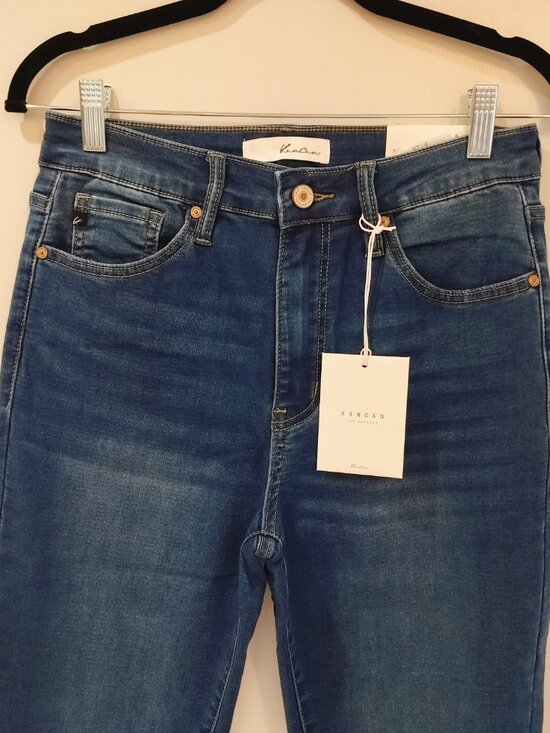 Kancan High Rise Skinny Jeans Size 9/28 Stretch Blue Denim Super Skinny Fit * - Picture 5 of 11